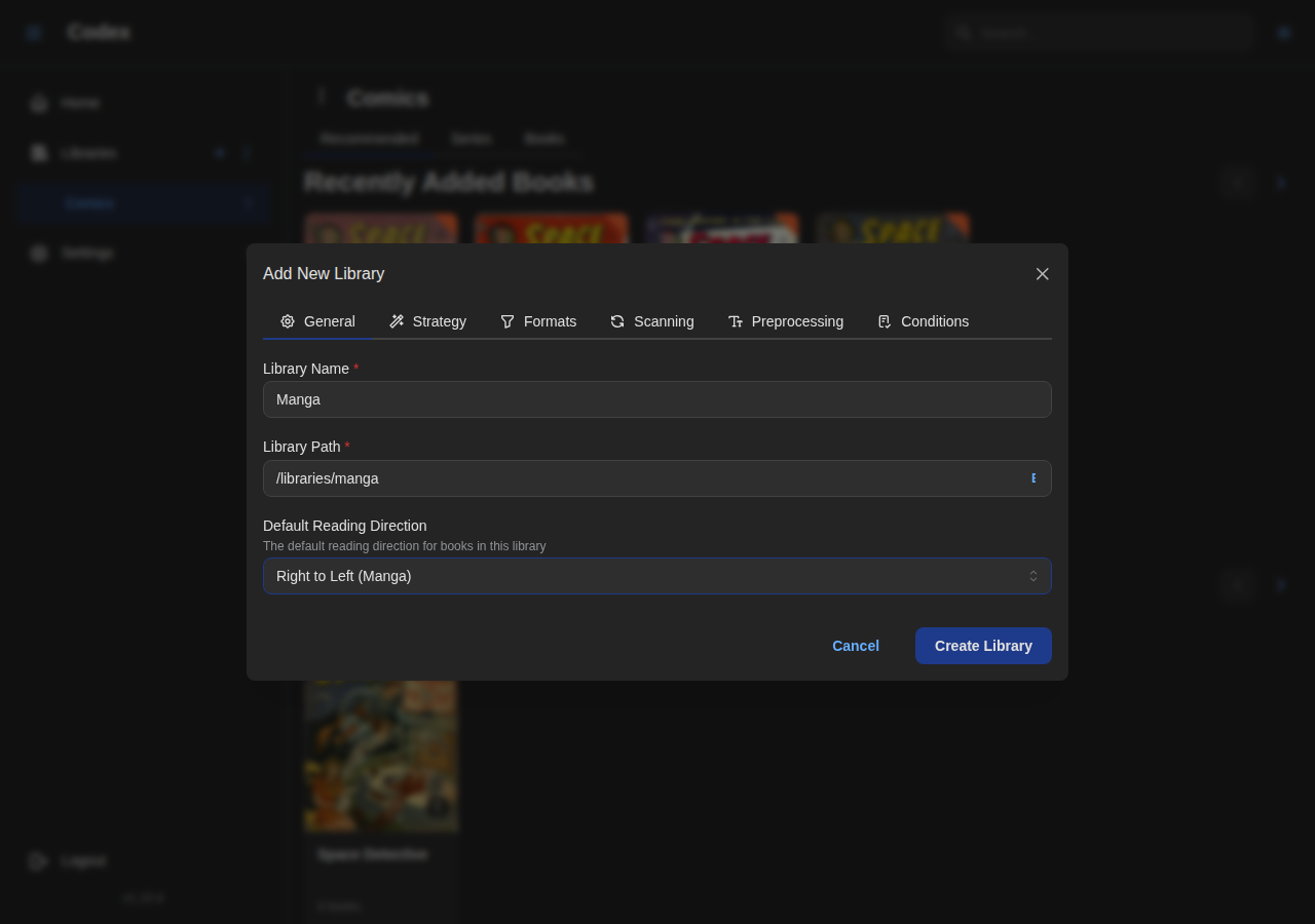 Add Library - Manga General
